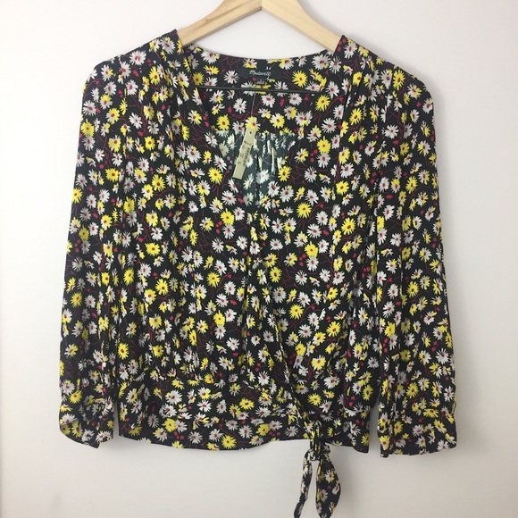 {madewell} french floral wrap top - Picture 2 of 8